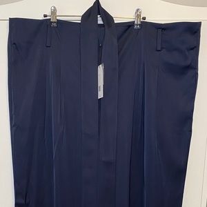 NWT Universal Standard Tresa Wide Leg satin trousers w/ tie belt